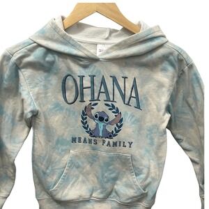 Disney Stitch Ohana Means Family Tie Dye Hoodie Kids Medium 8